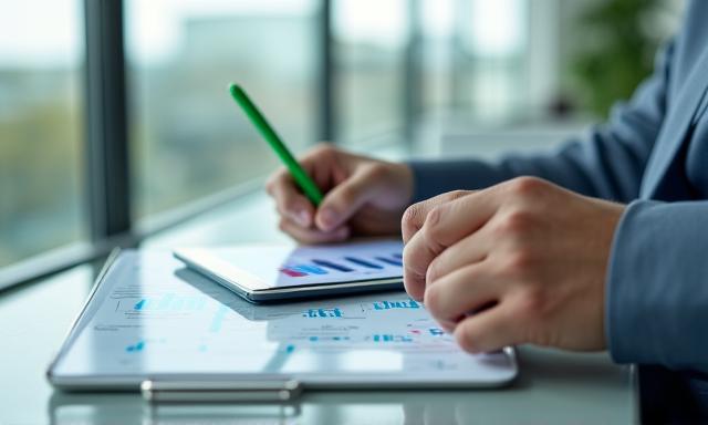 Expert consultant analysant des données de conformité environnementale